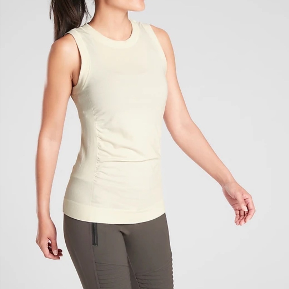 Athleta Foresthill Ascent Seamless Tank Top Merino Wool Beige Size XS